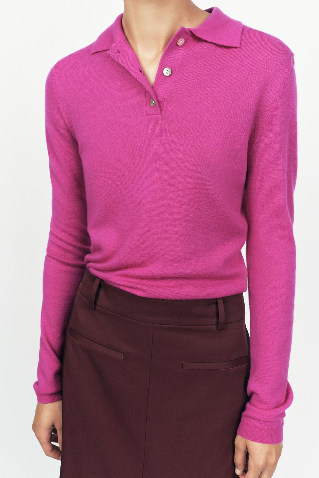 PLAIN POLO NECK 100% WOOL SWEATER - Zara фото 7