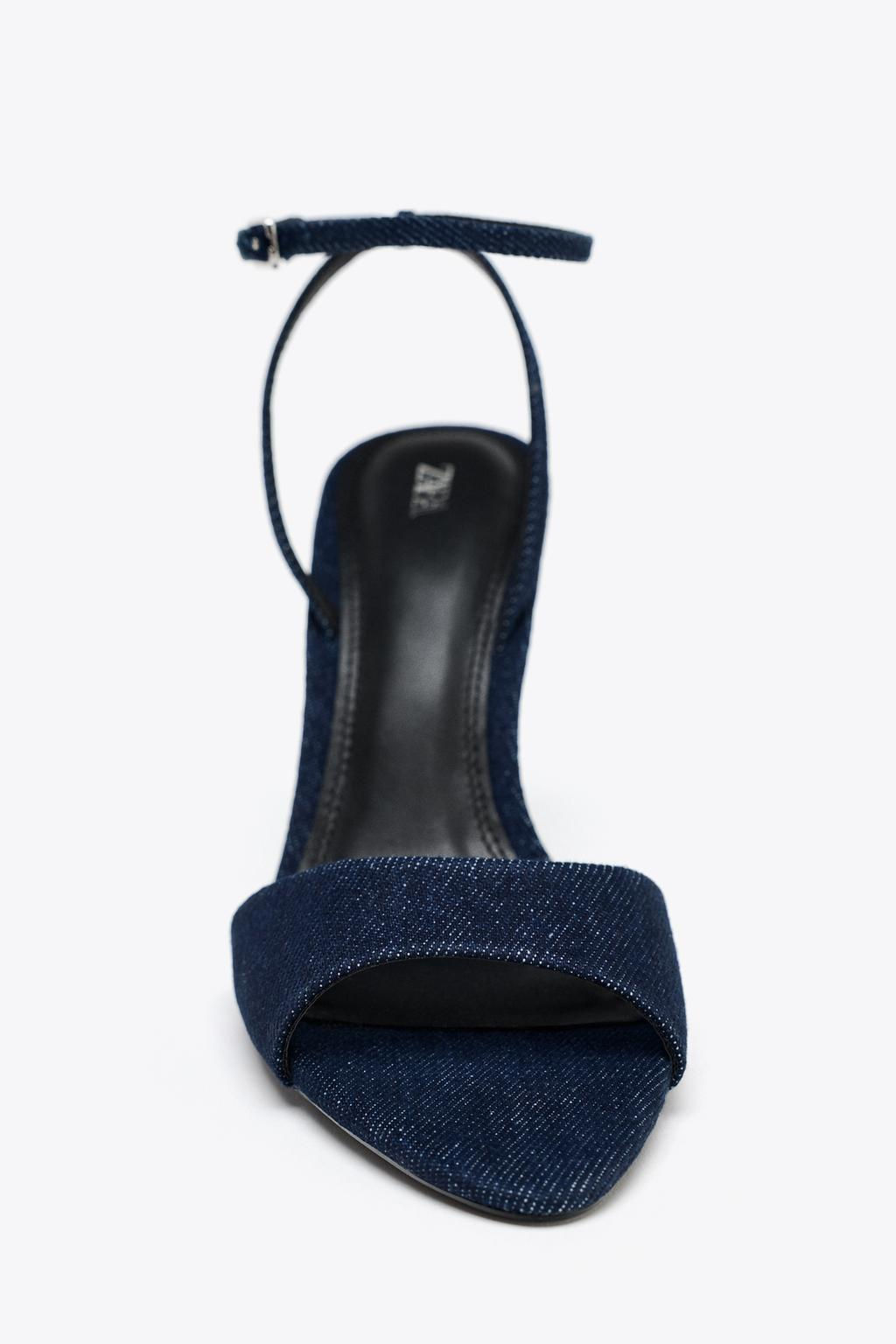 HIGH-HEELED DENIM SANDALS - Zara фото 9