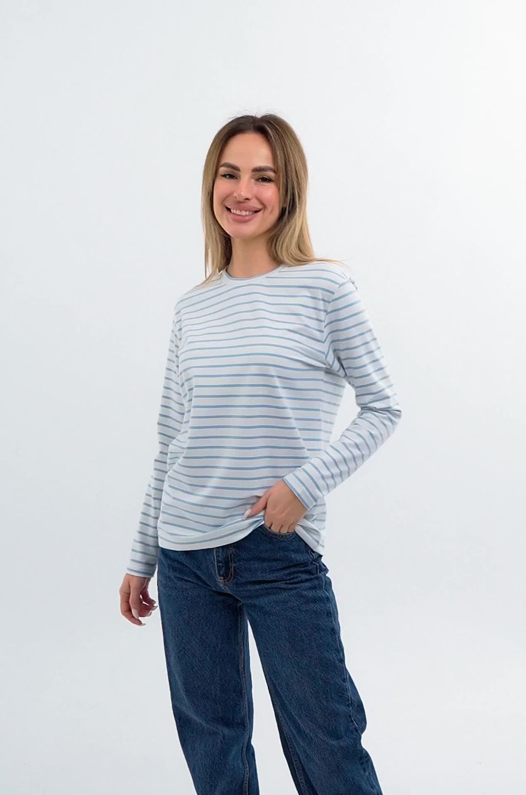 Женский лонгслив в полоску Happy Fox фото 4