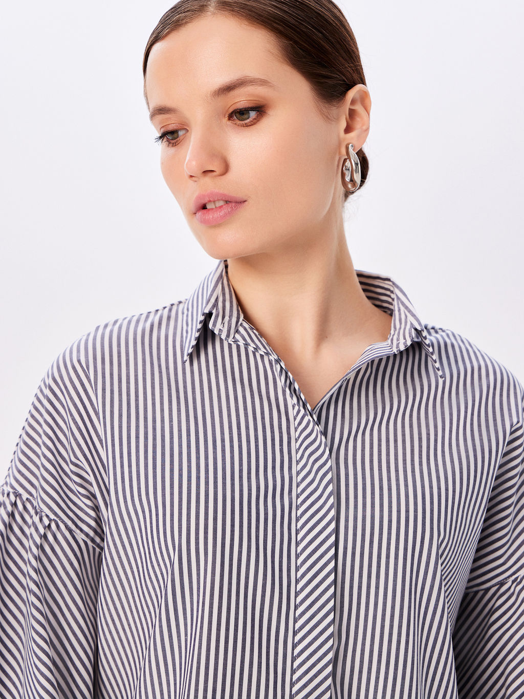 Блузка женская дл. рук. KATHARINA KROSS KK-B-006P-серая полоска  фото 7