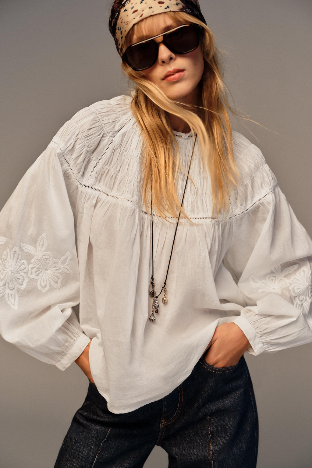 SMOCKED ROMANTIC SHIRT - Zara фото 2