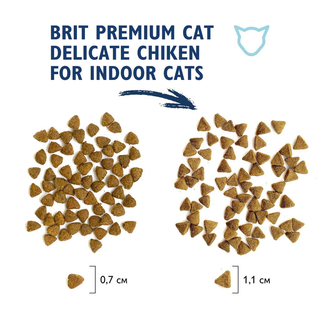 Брит Premium Cat Indoor сухой корм премиум класса с курицей для кошек дом. содержания 0,4 кг - Brit фото 2