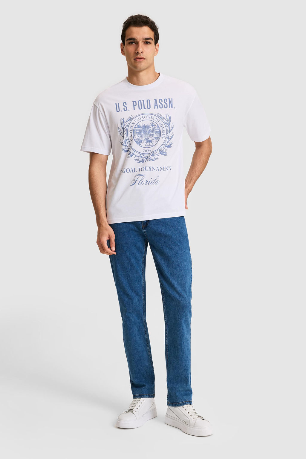 Erkek Comfort Fit Bisiklet Yaka Beyaz Ti__rt
