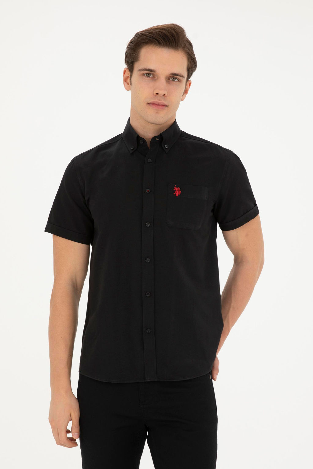 Мужская черная рубашка с коротким рукавом - U.s. polo assn фото 8