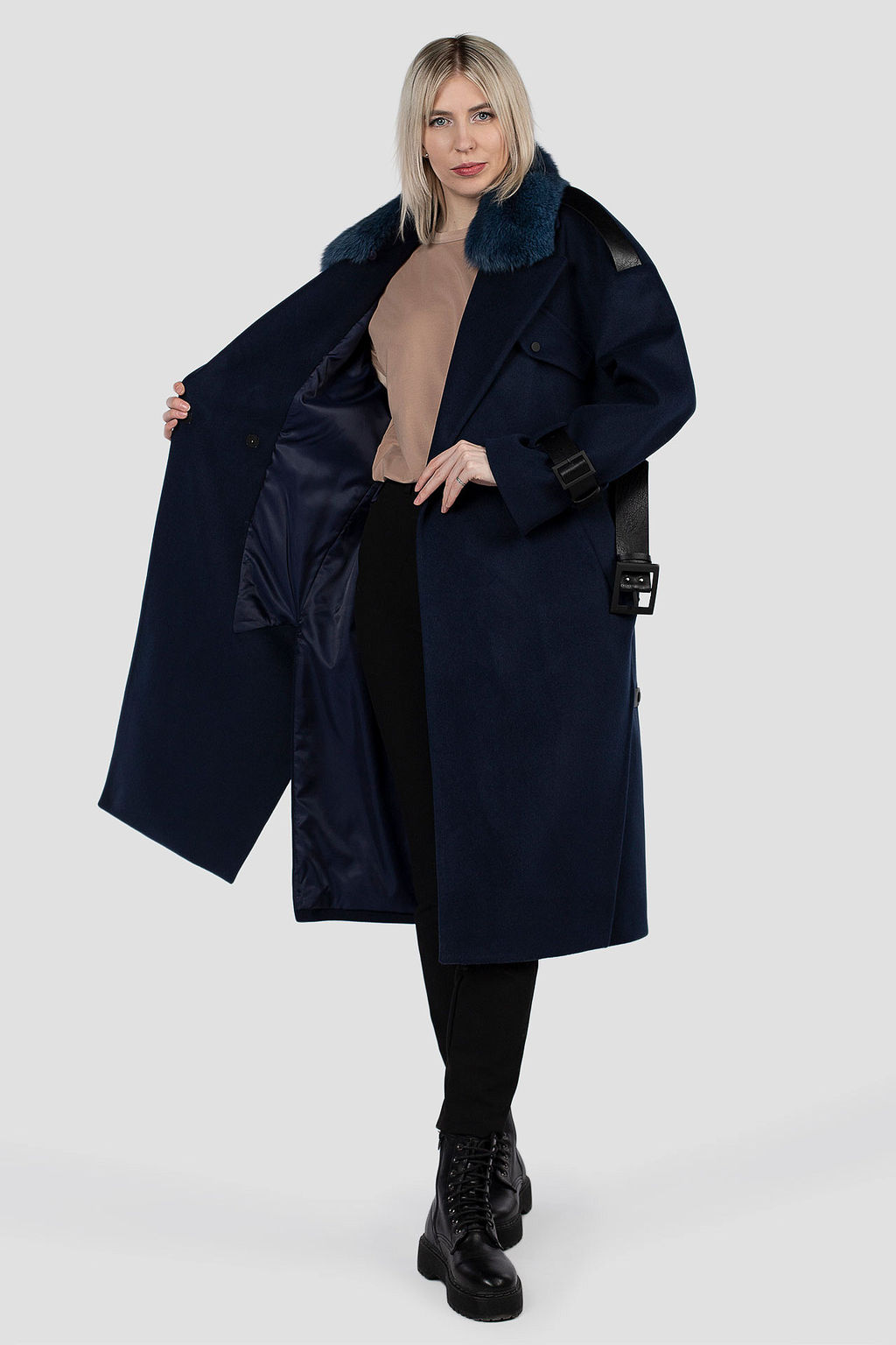 Мех натуральный (песец) Пальто утепленное Термофинн 100 г - El podio фото 3