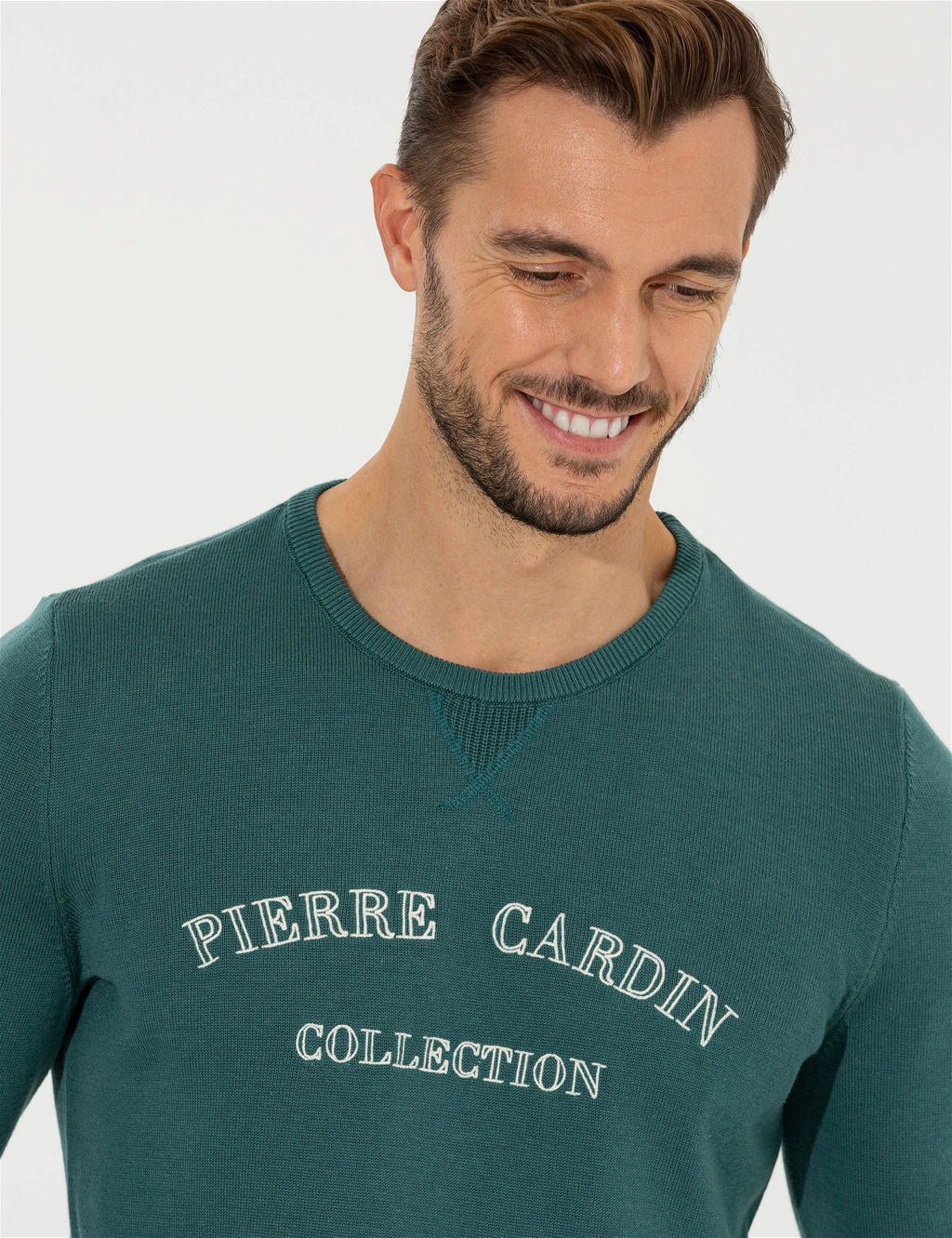 Ye_il Slim Fit Bisiklet Yaka Triko Kazak - Pierre cardin фото 3
