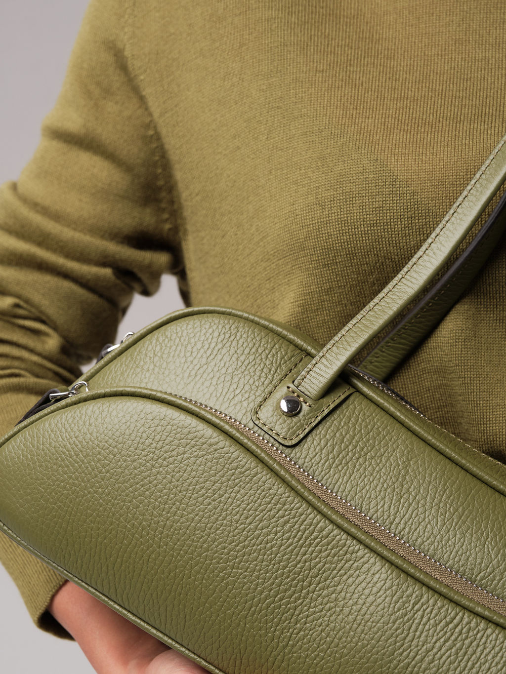 Кожаная сумка Roxy DBR 31186 зеленая водоросль фото 4