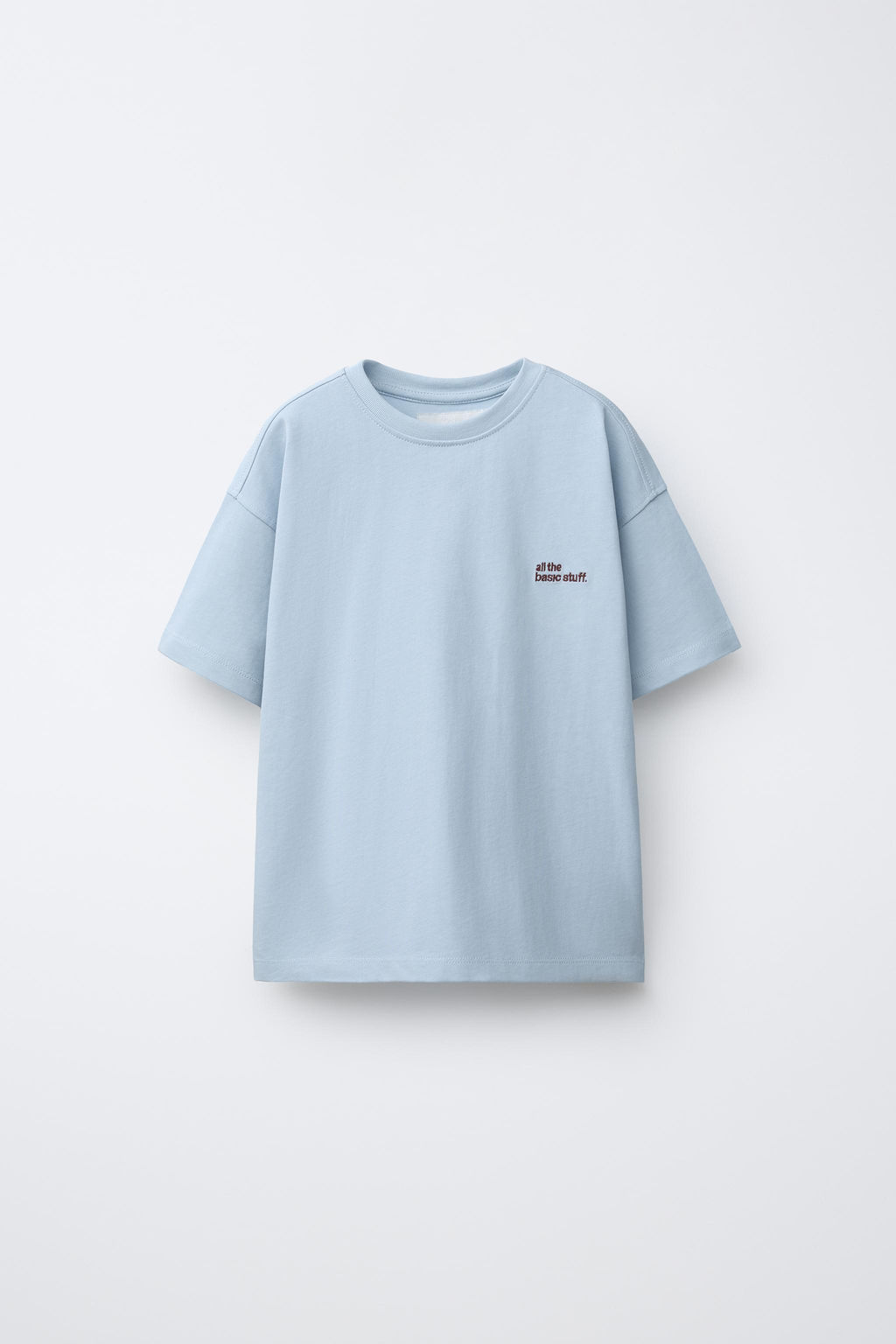 CAMISETA HEAVY WEIGHT TEXTO / Azul cielo - Zara фото 4