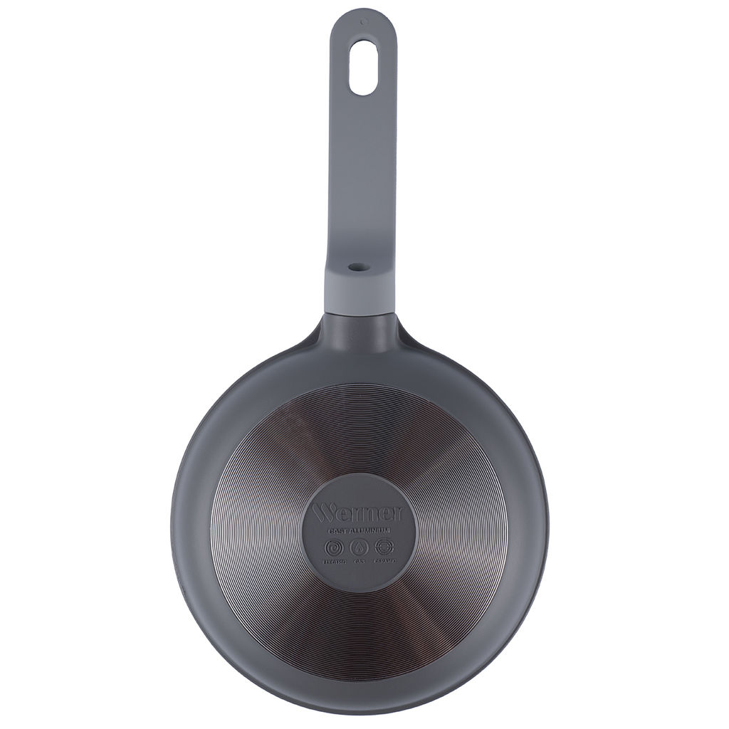 52194 WERNER Ковш MINI 10х6,75см/0,5л из литого алюминия со стеклянной крышкой, бакелитовой ручкой с покрытием Soft Touch. Толщина стенок/дна: 1,5/3,0мм. Цвет: серый.  фото 6