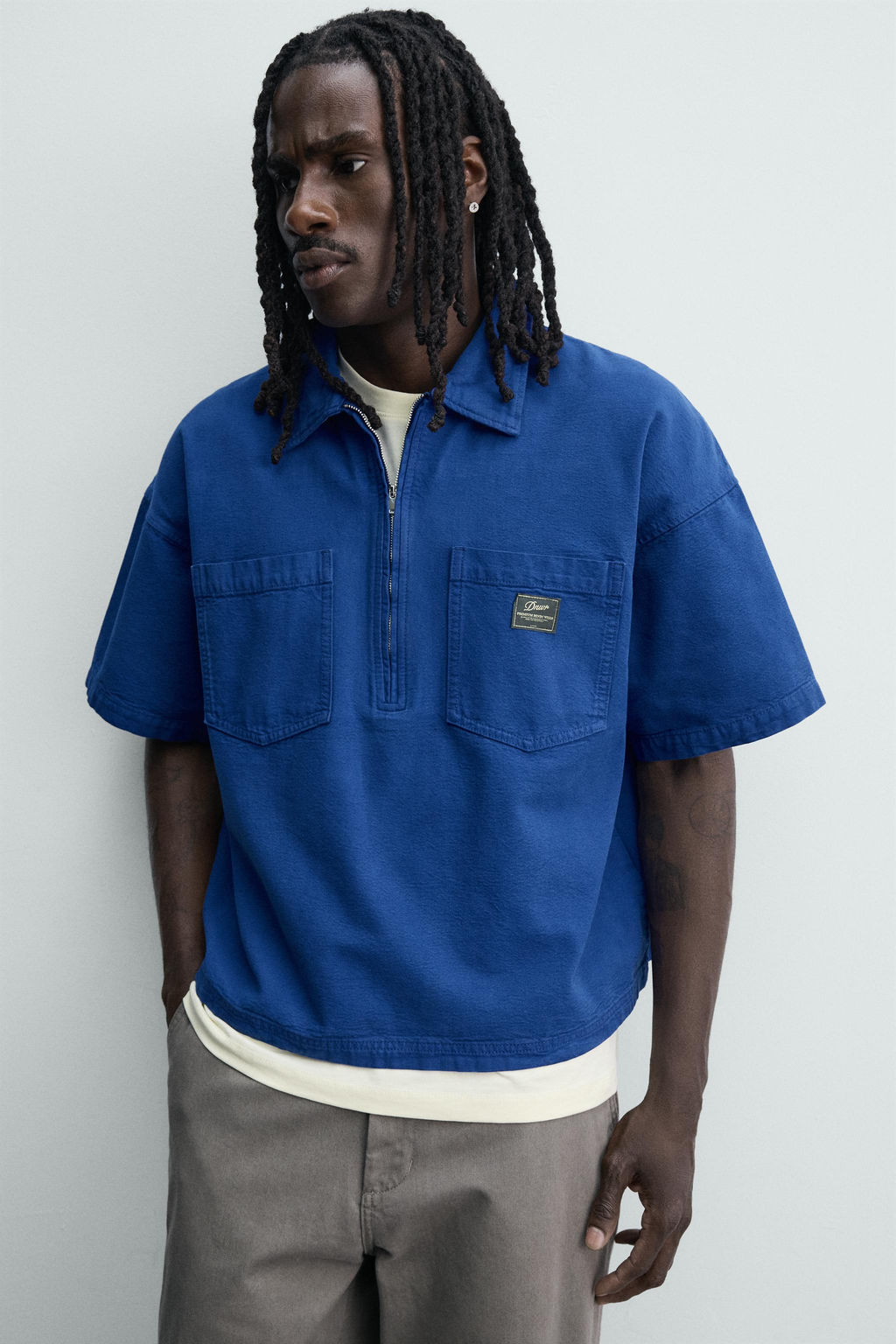 POLO BOXY FIT LAVADO / Azul?n - Zara фото 6