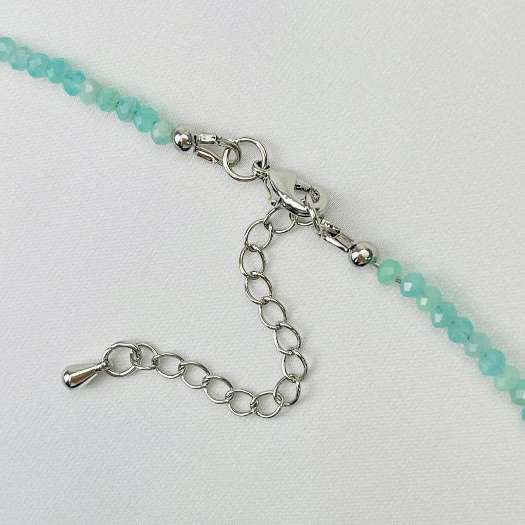 Колье из Амазонита и Жемчуга 38 см +