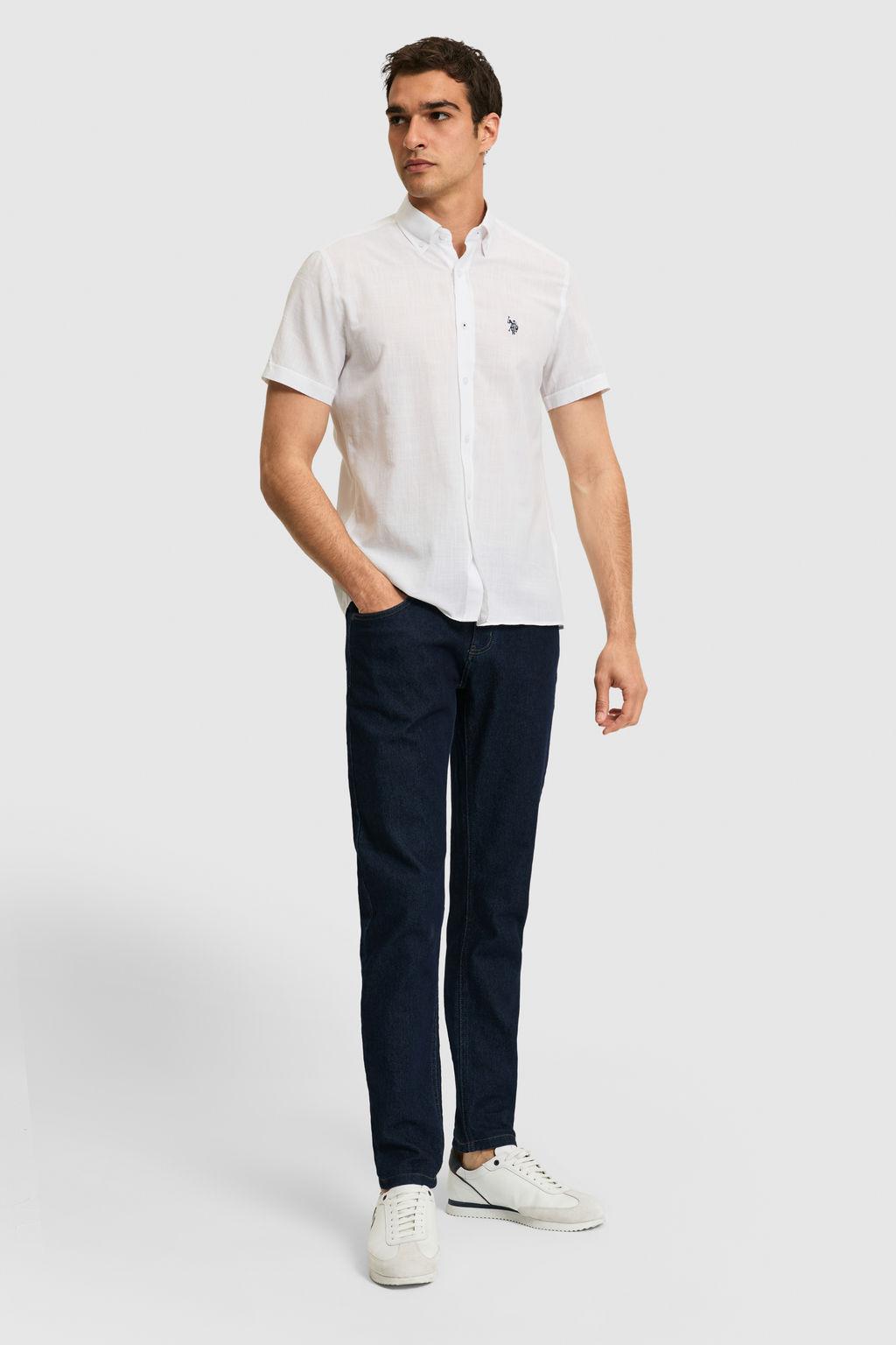 Erkek Beyaz Ksa Kollu Gmlek - U.s. polo assn фото 4