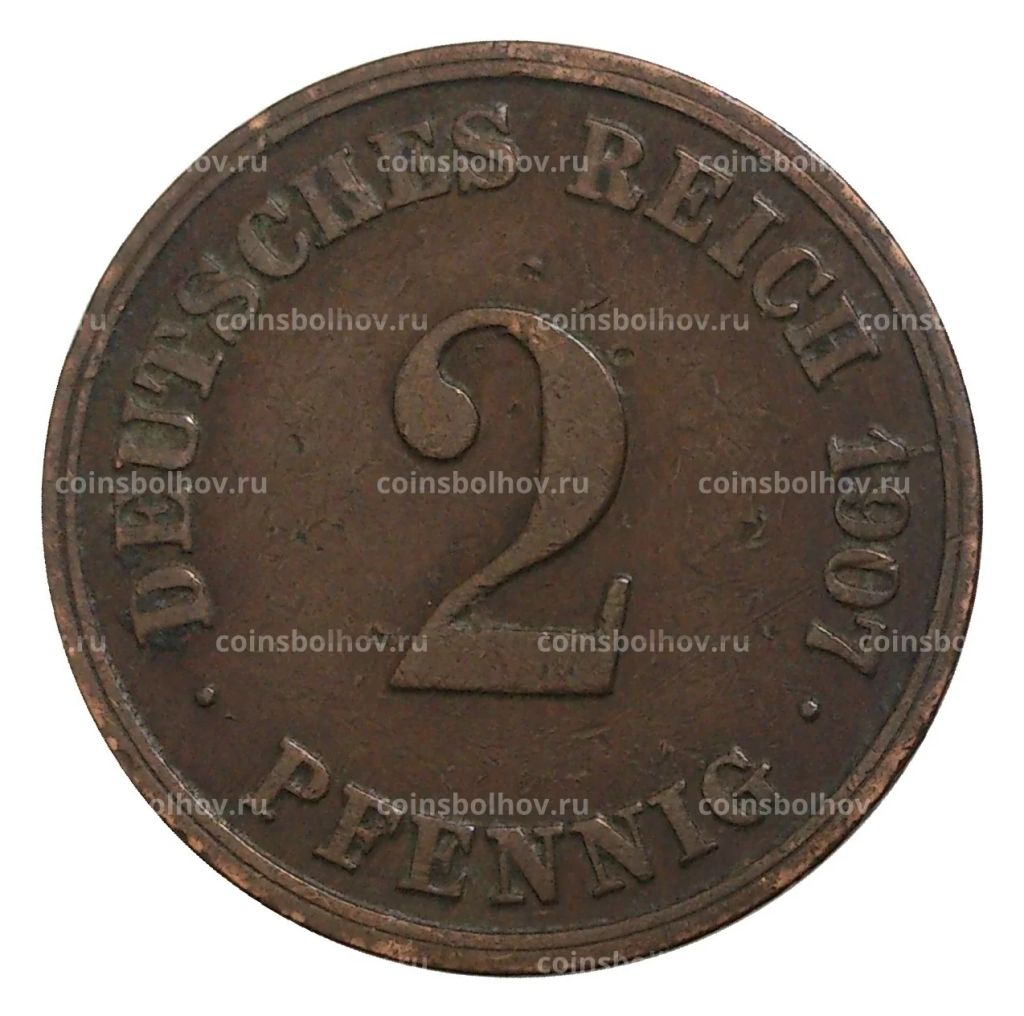 2 пфеннига 1907 года Е Германия