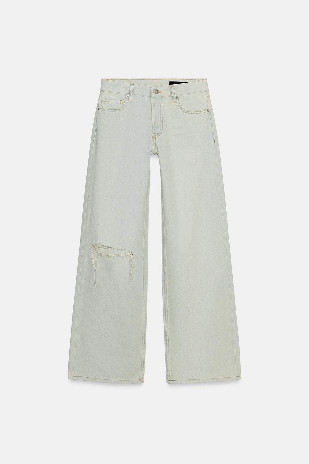 JEANS ZW COLLECTION RELAXED TIRO BAJO ROTOS / Azul claro - Zara фото 5
