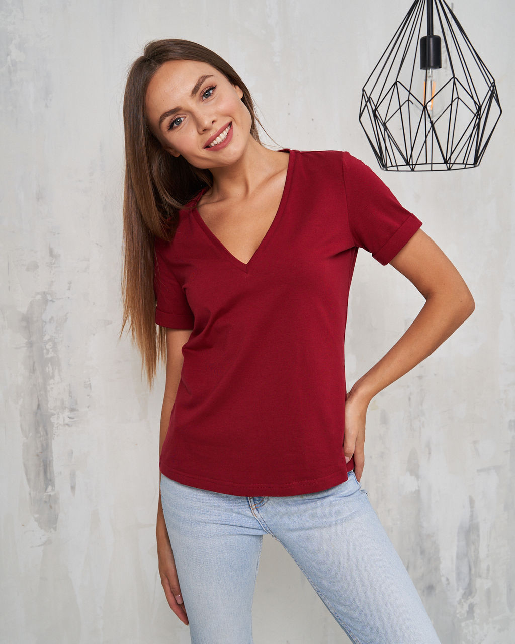 Футболка с V-вырезом - Fashion.love.story фото 2