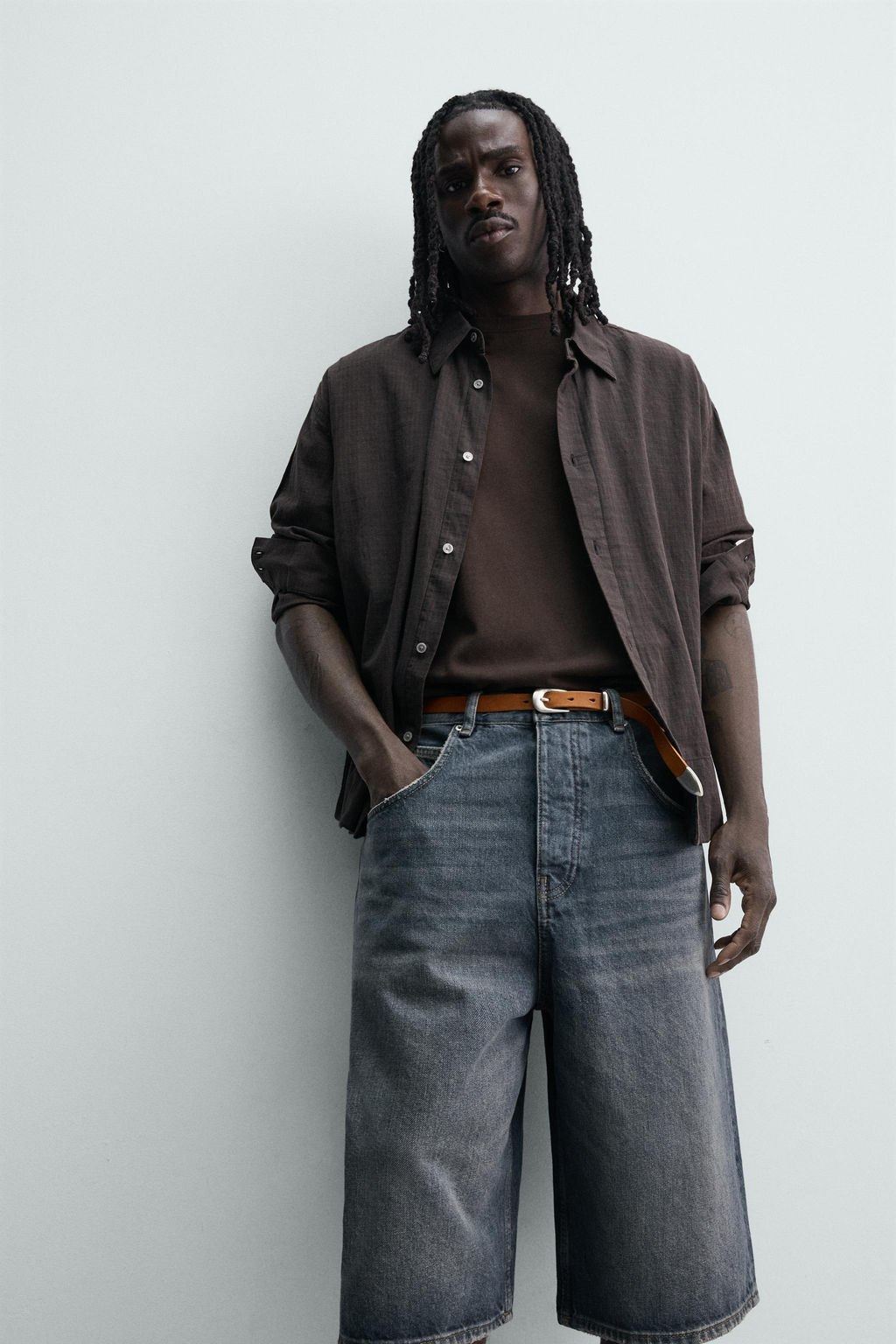 BERMUDA DENIM BAGGY FIT / Azul