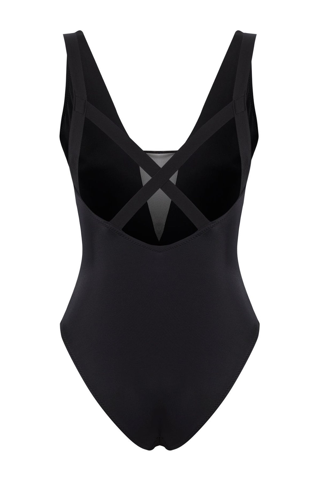 TRENDYOLMILLA Siyah V Yaka Mesh Detayl? Brazilian Mayo TBESS25MA00005 фото 7