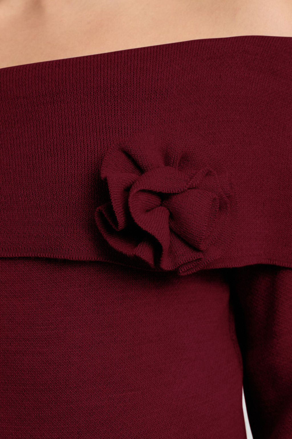 Bordo Gul Detayl? Carmen Yaka Triko Kazak TWOAW25KZ00373 - Trendyolmilla фото 4