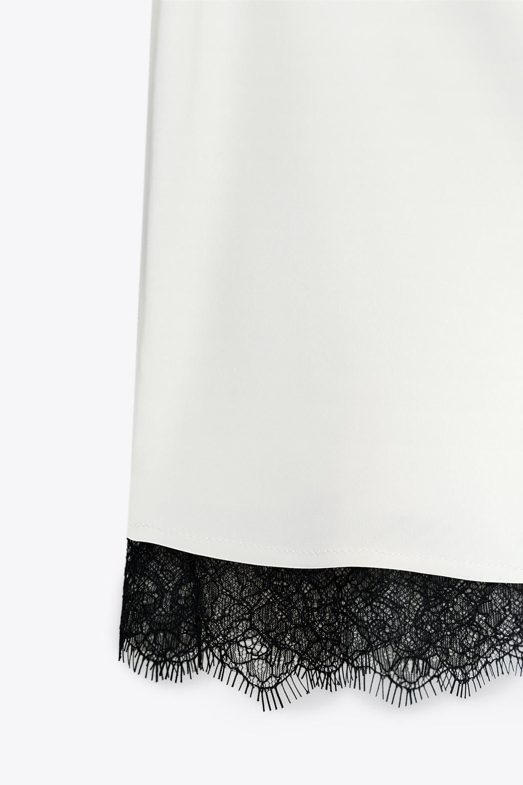 SATIN HALTER TOP WITH LACE - Zara фото 5