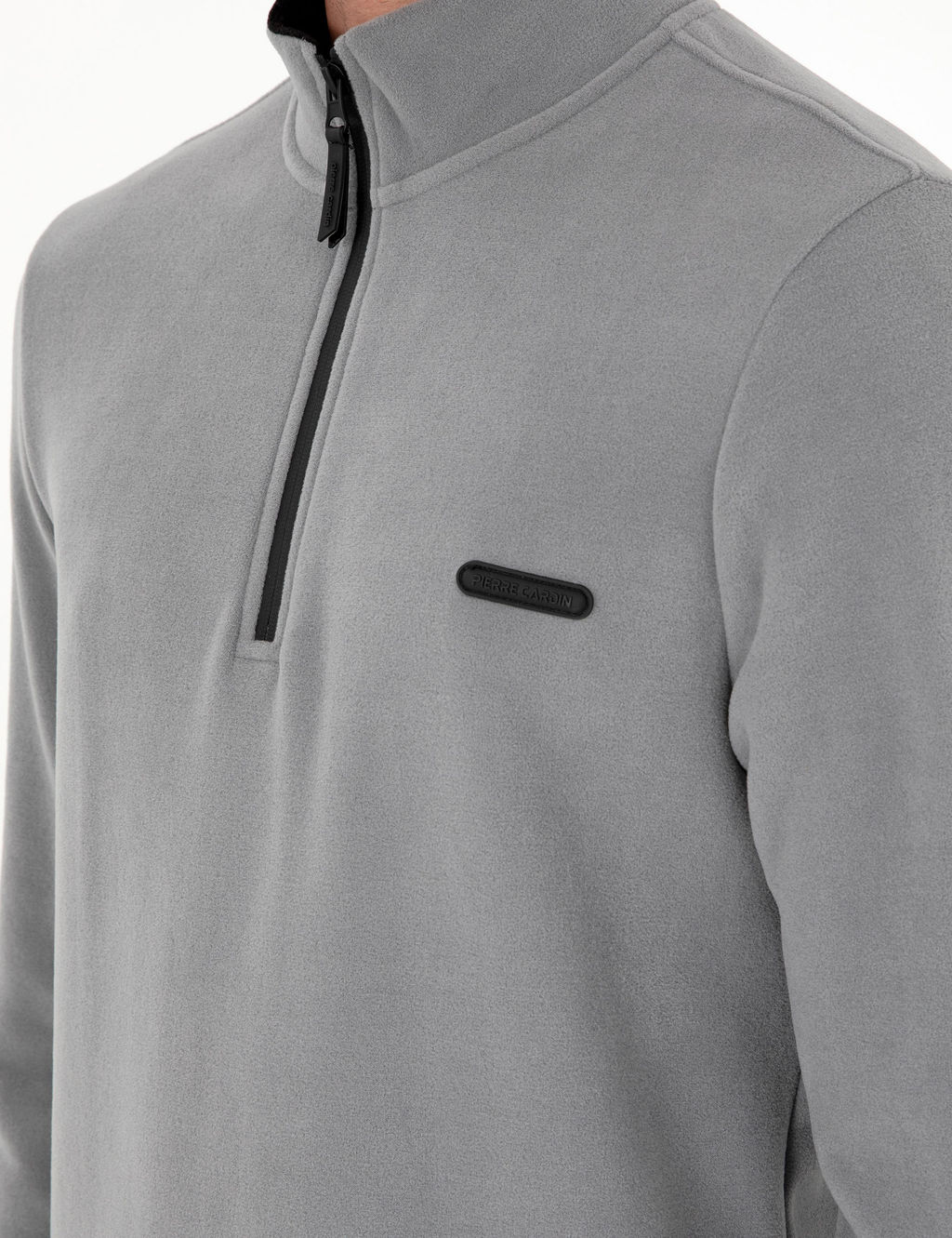 Gri Regular Fit Yar_m Fermuarl_ Polar Sweatshirt - Pierre cardin фото 7