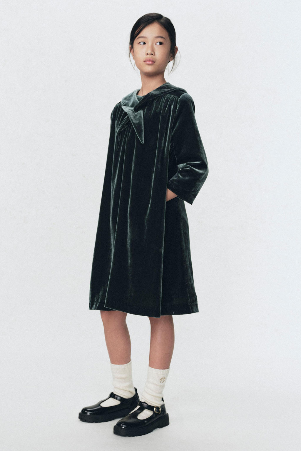 VELVET DRESS WITH DETACHABLE SCARF SOSHIOTSUKI x ZARA  фото 2