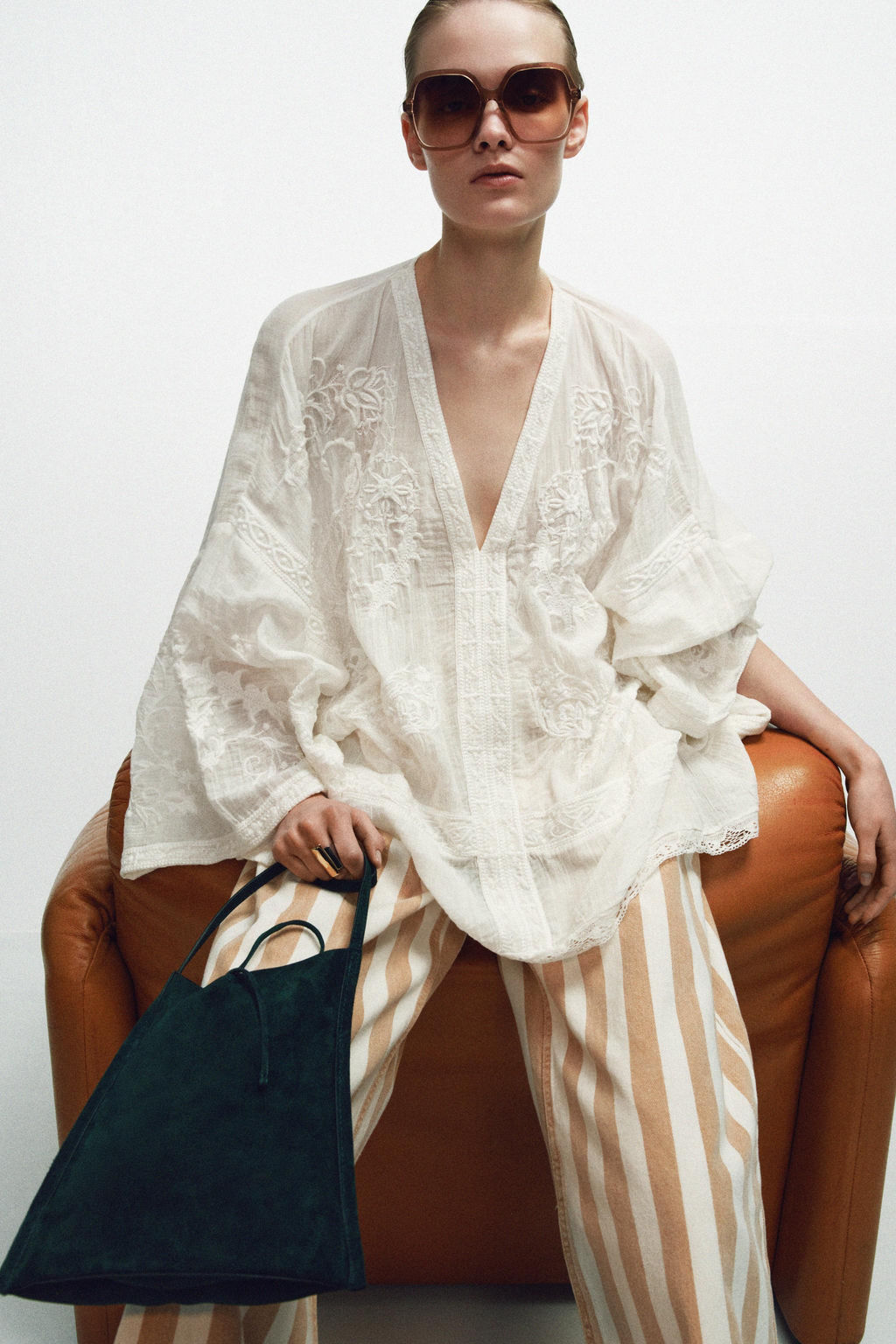 MINI BOLSO PIEL PLANO LAZO / Verde - Zara фото 2