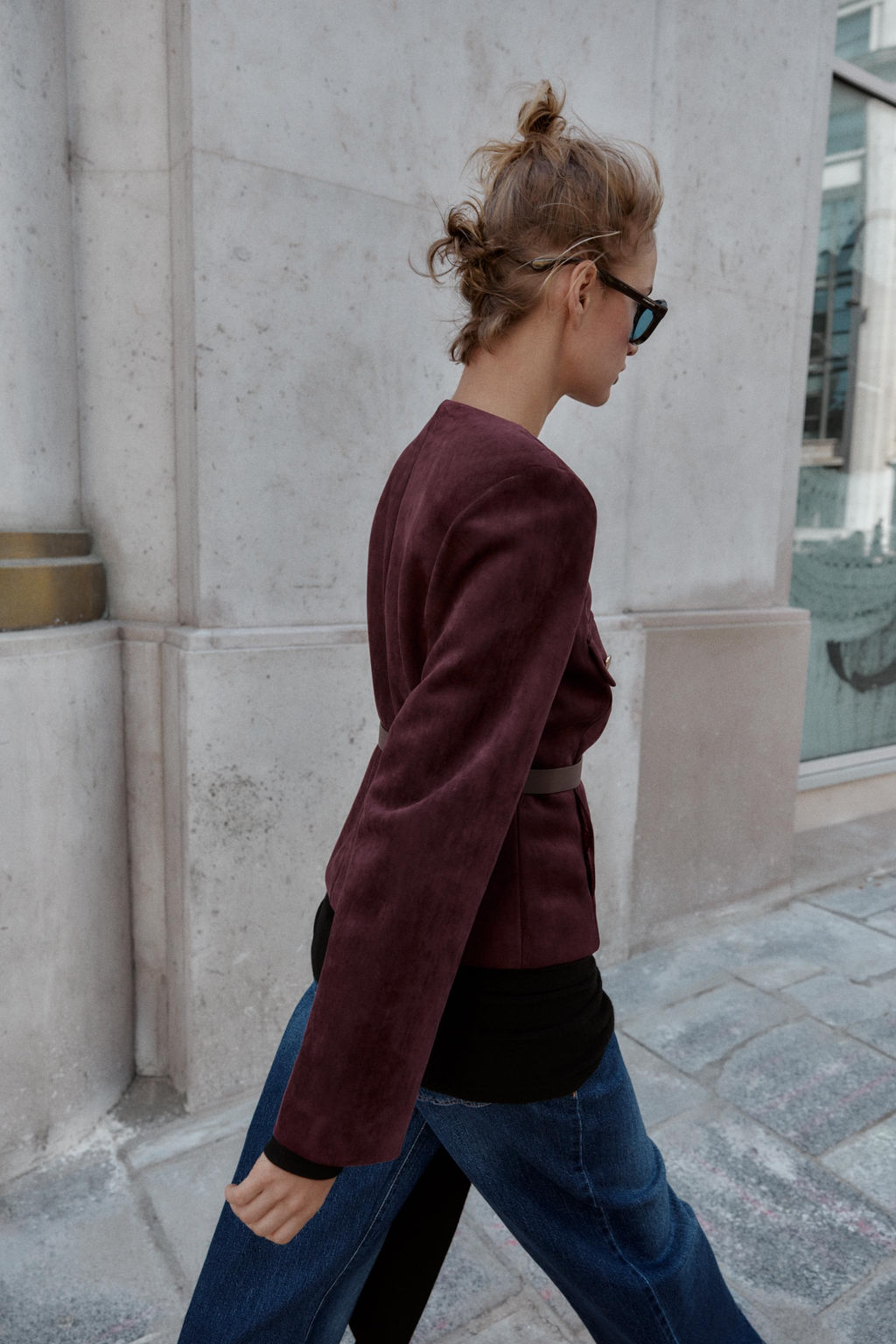 FAUX SUEDE BLAZER WITH BELT - Zara фото 3