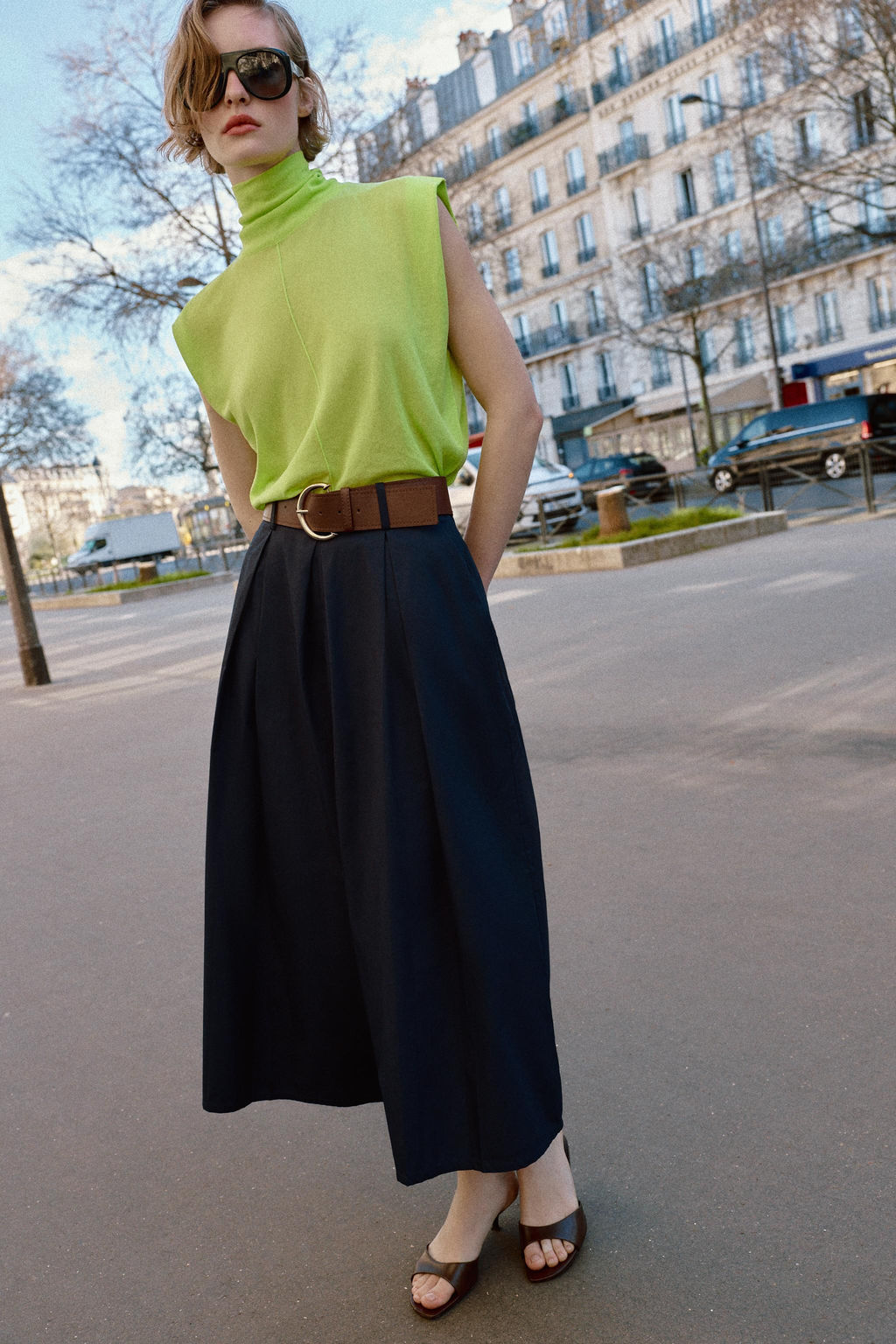 PANTAL?N CULOTTE CINTUR?N / Marino - Zara фото 5