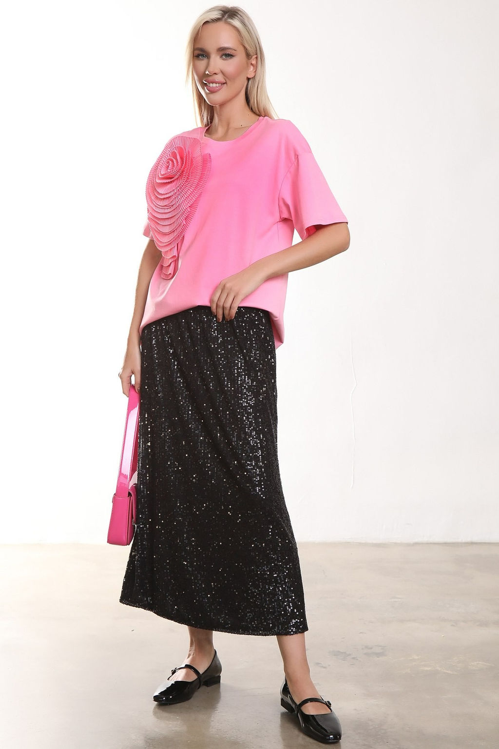 Футболка П-2227/3 Цвет:розовый - Леди Агата фото 4