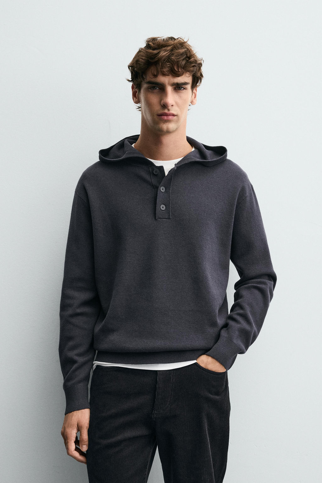 COTTON - WOOL HOODIE SWEATER