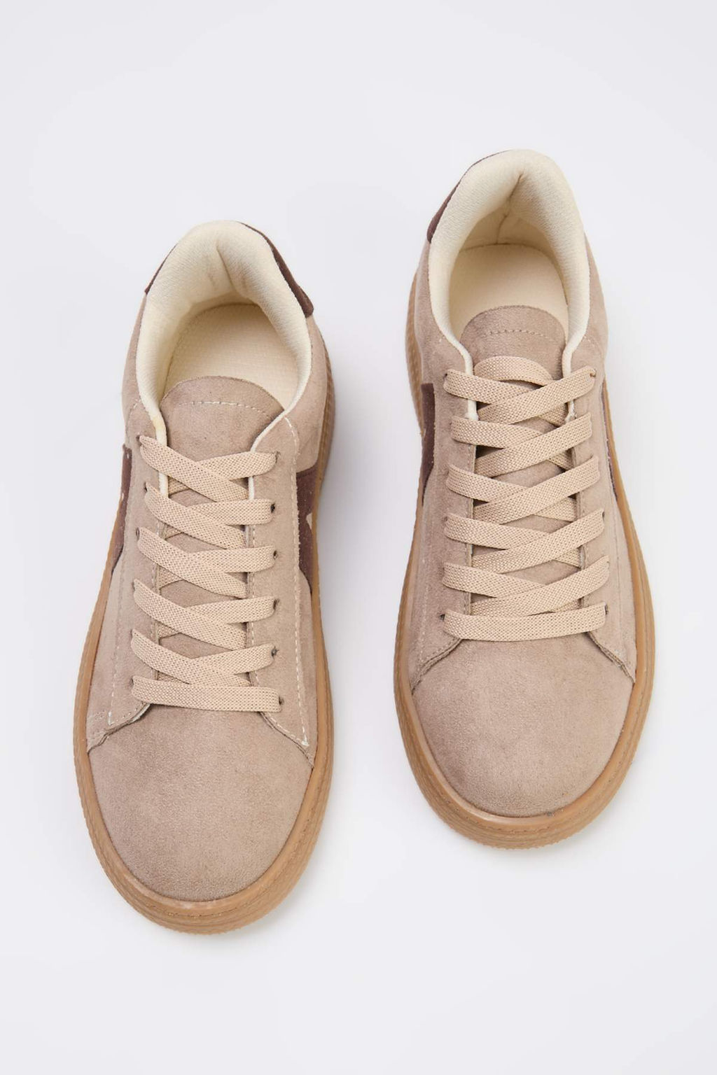 Koyu Bej Renk Bloklu Retro Kad?n Sneaker TAKSS26SN00006