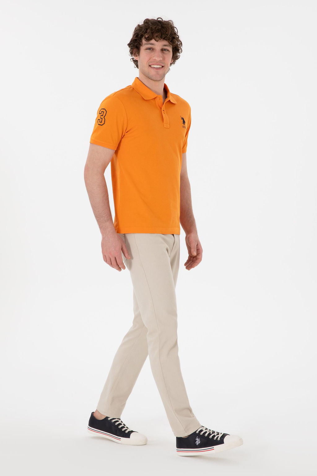 Erkek Slim Fit Polo Yaka Turuncu Basic Ti__rt Sepette S_rpriz _ndirim - U.s. polo assn фото 5