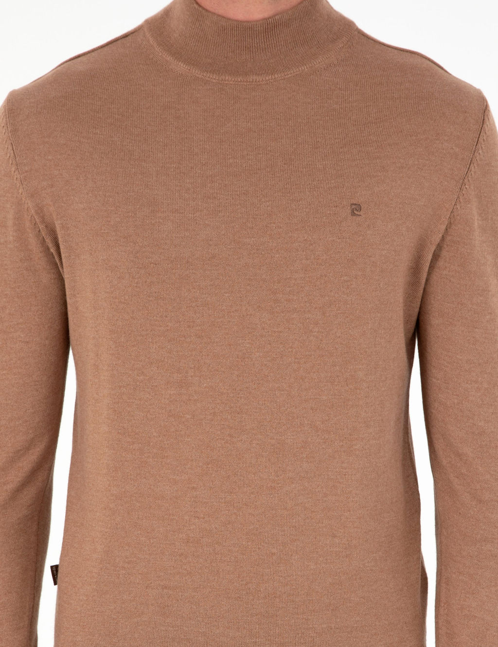 Camel Melanj Slim Fit Yar_m Bal_k__ Yaka Basic Triko Kazak - Pierre cardin фото 6