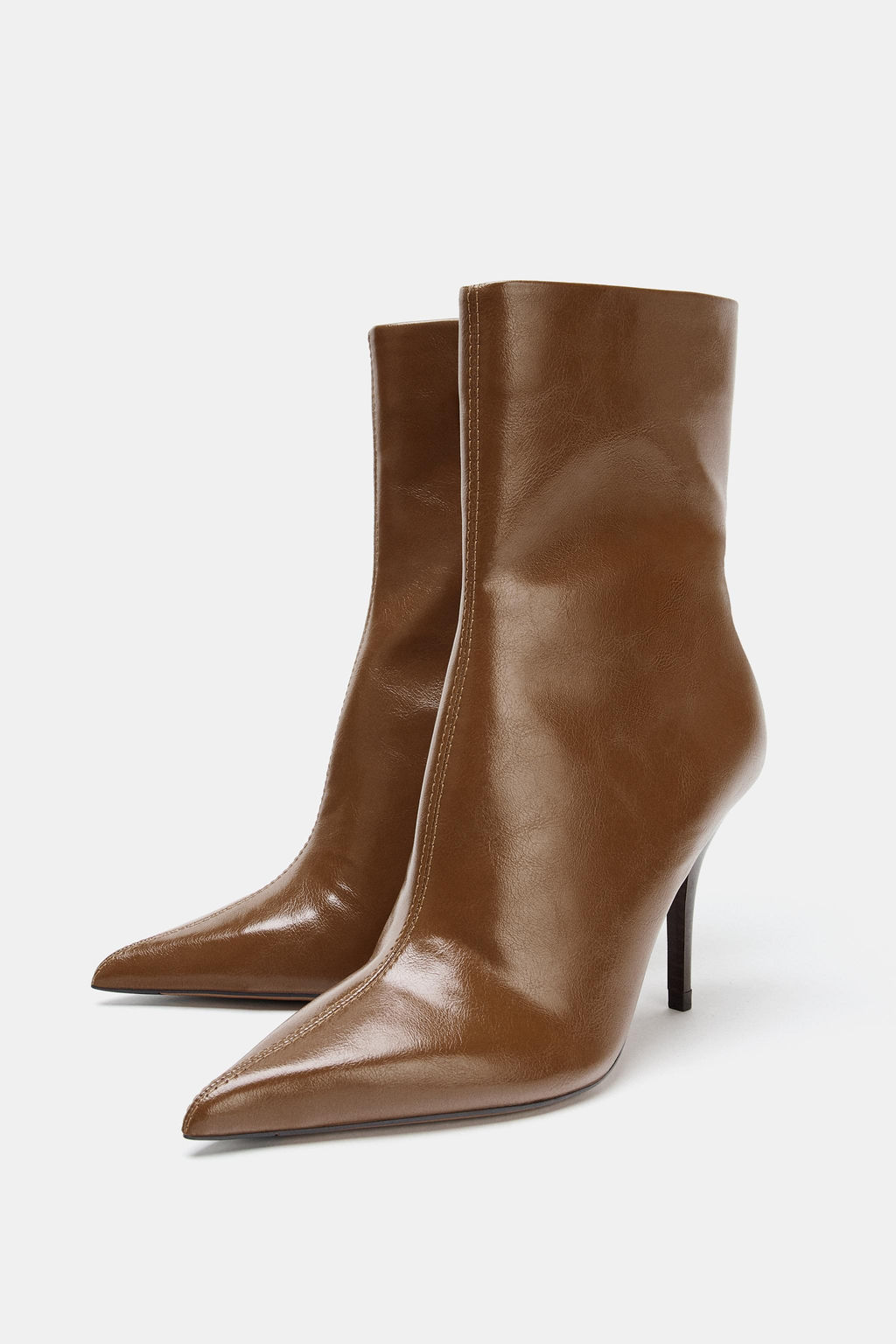 FAUX-PATENT HEELED ANKLE BOOTS - Zara фото 5