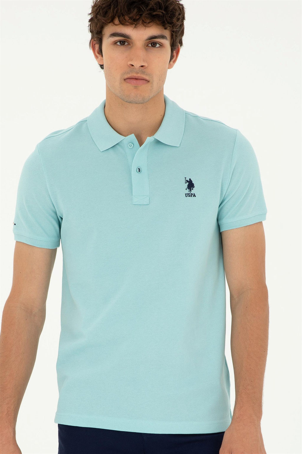 Футболка мужская U.S. Polo Assn цвета морской волны хлопок  фото 3