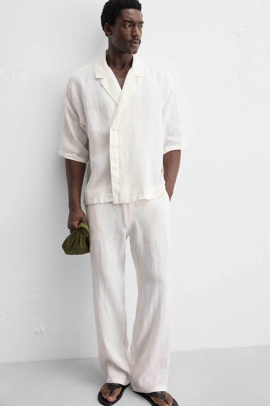 RELAXED FIT 100% LINEN TROUSERS - Zara фото 5