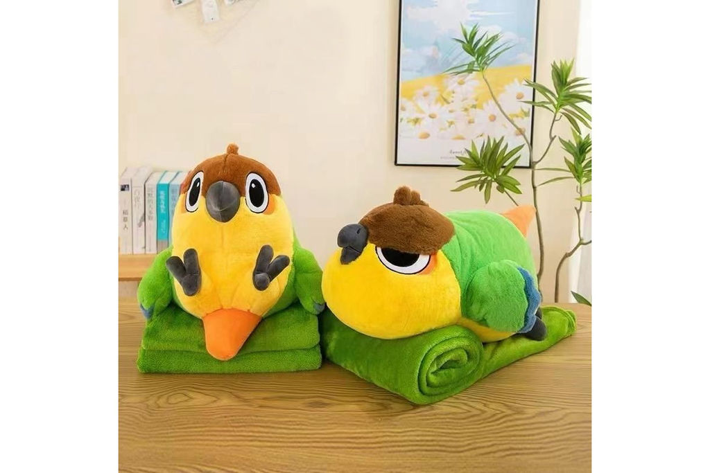 Плед-сумка велсофт детский "Попугай 8033-11"