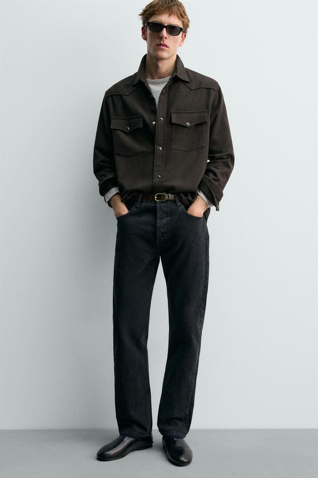 TOPSTITCHED LEATHER BELT AARON LEVINE X ZARA фото 2