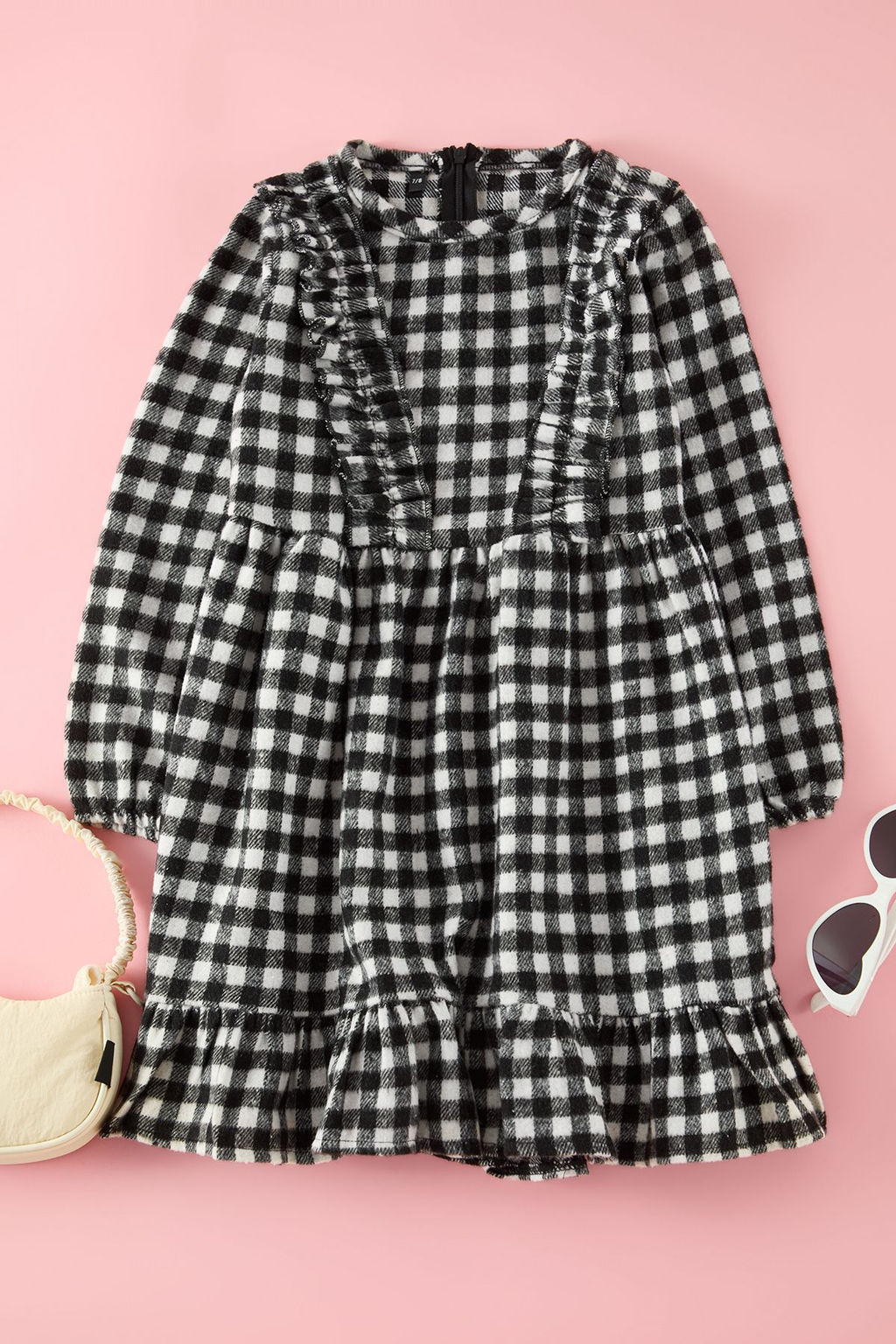 K?rm?z? K?z Cocuk Ekose / Kareli Regular Dokuma Elbise TKDAW25EL00004 - Trendyolmilla фото 12