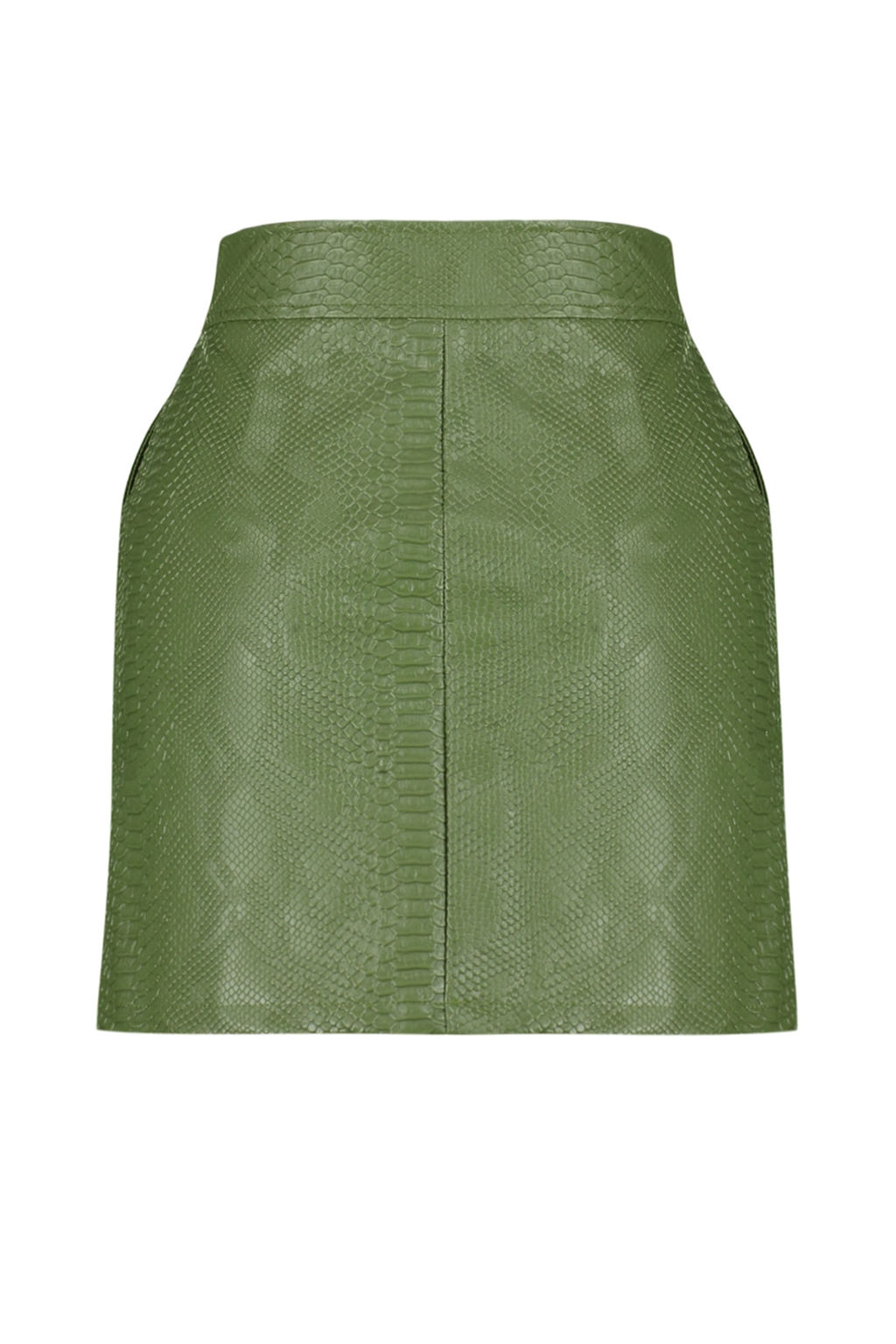 TRENDYOLMILLA Haki Premium Yuksek Kalite A-Line Suni Deri Mini Dokuma Etek TWOAW22ET0480 фото 12