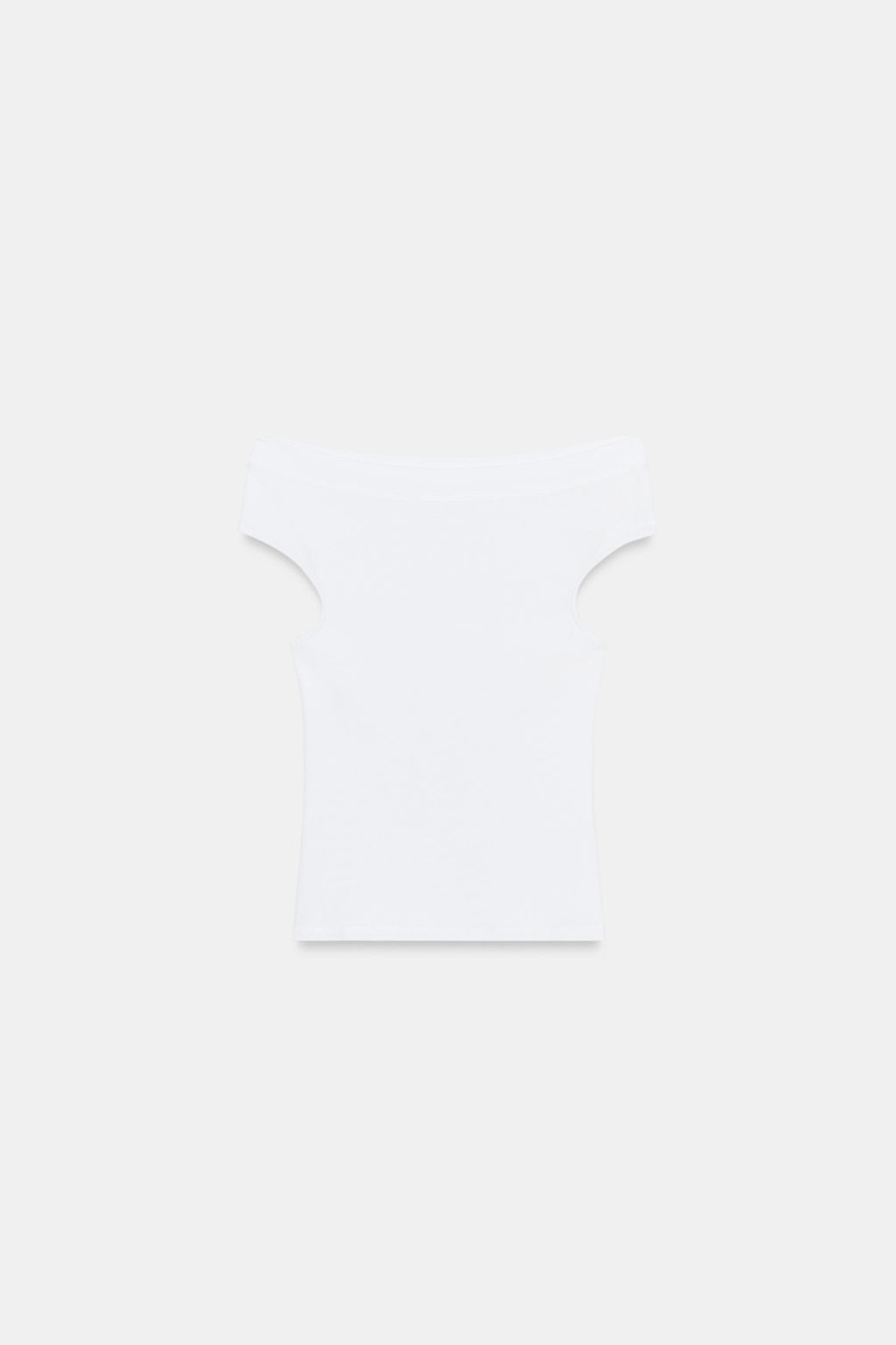 CAMISETA CUELLO BARCO / Blanco - Zara фото 5