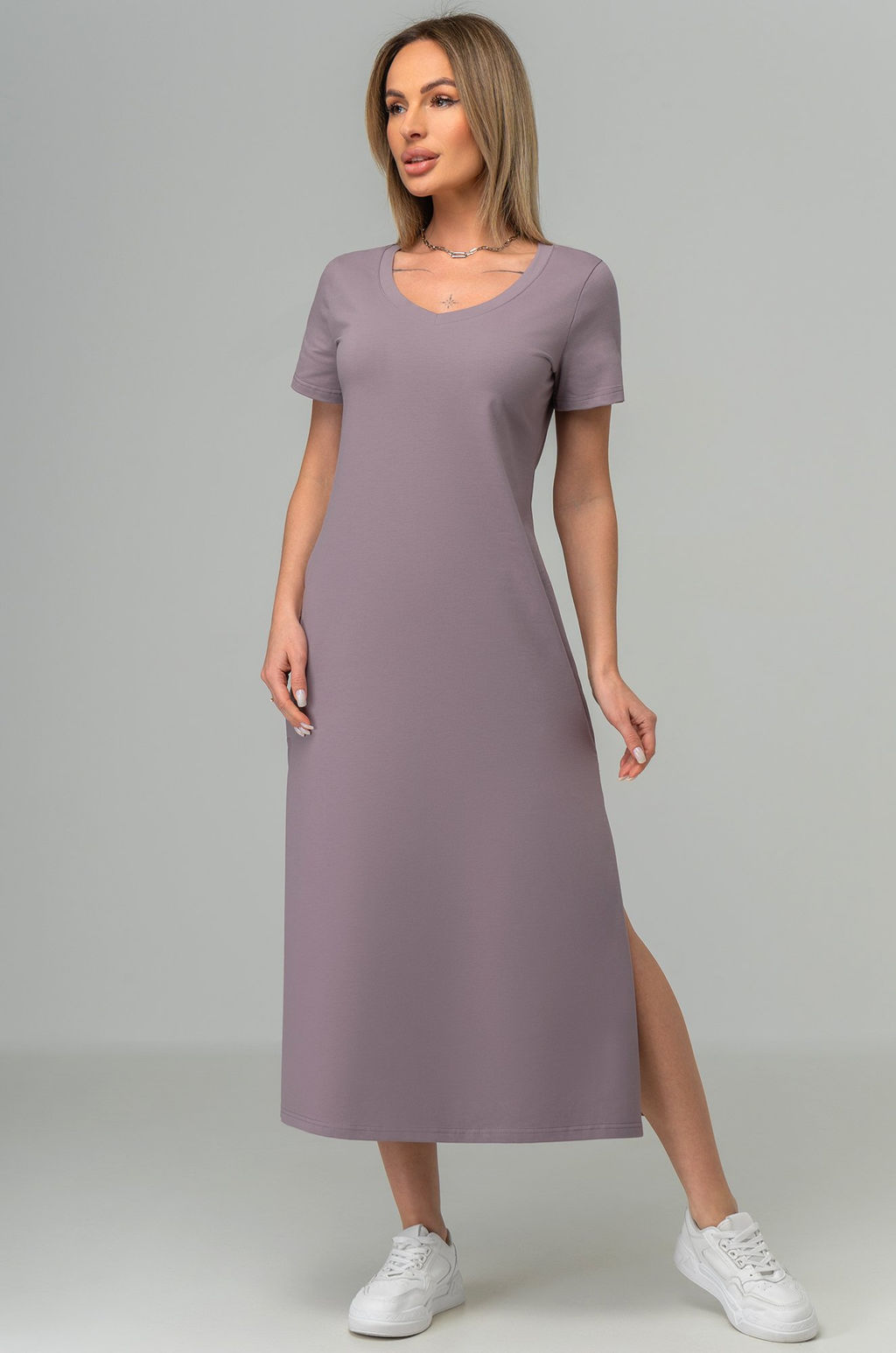 Однотонное женское платье-футболка Happyfox - Happy fox фото 2