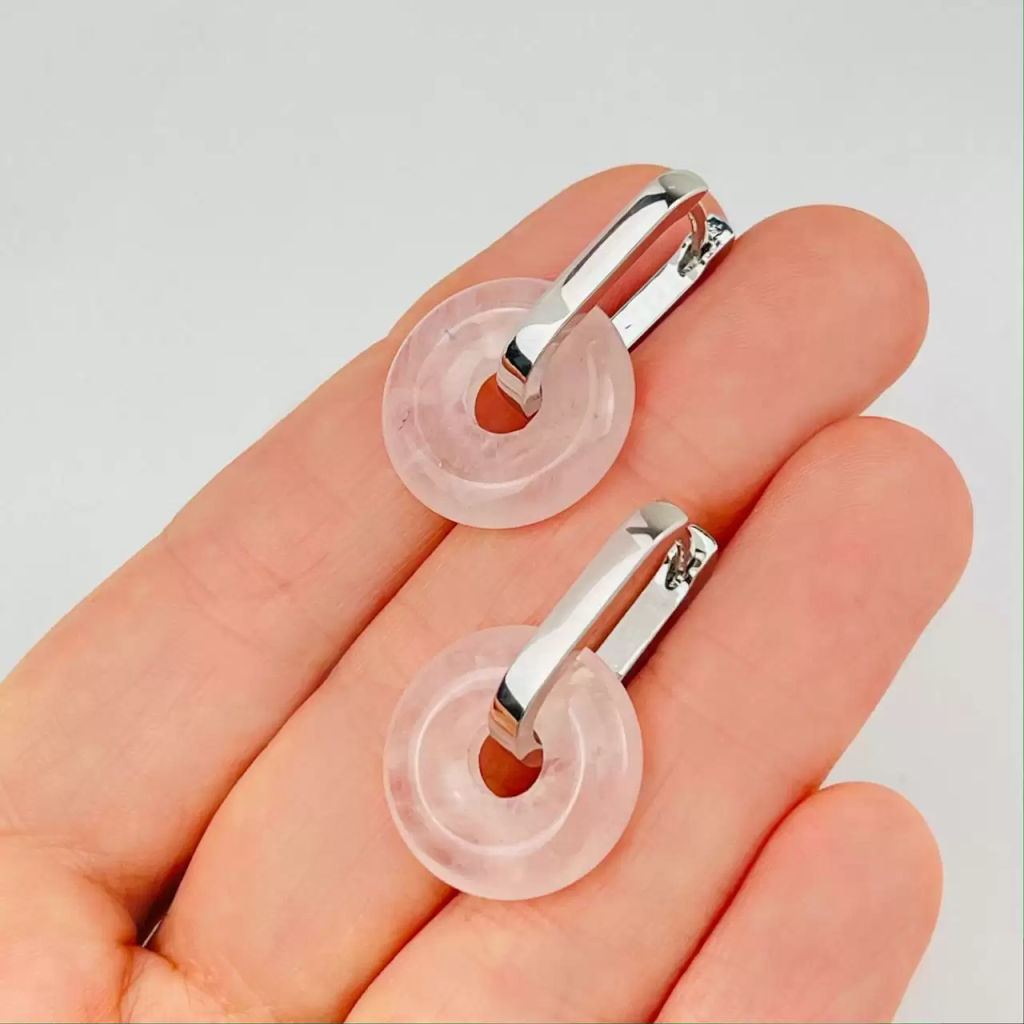 Серьги с Розовым кварцем