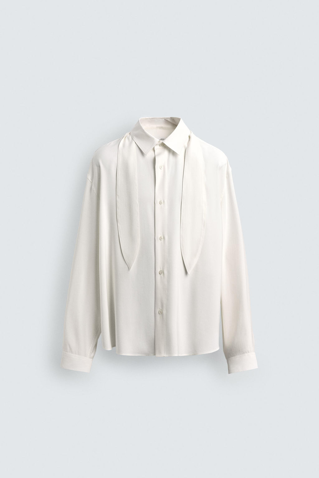 CAMISA FLUIDA LAZO CORTO / Blanco - Zara фото 7