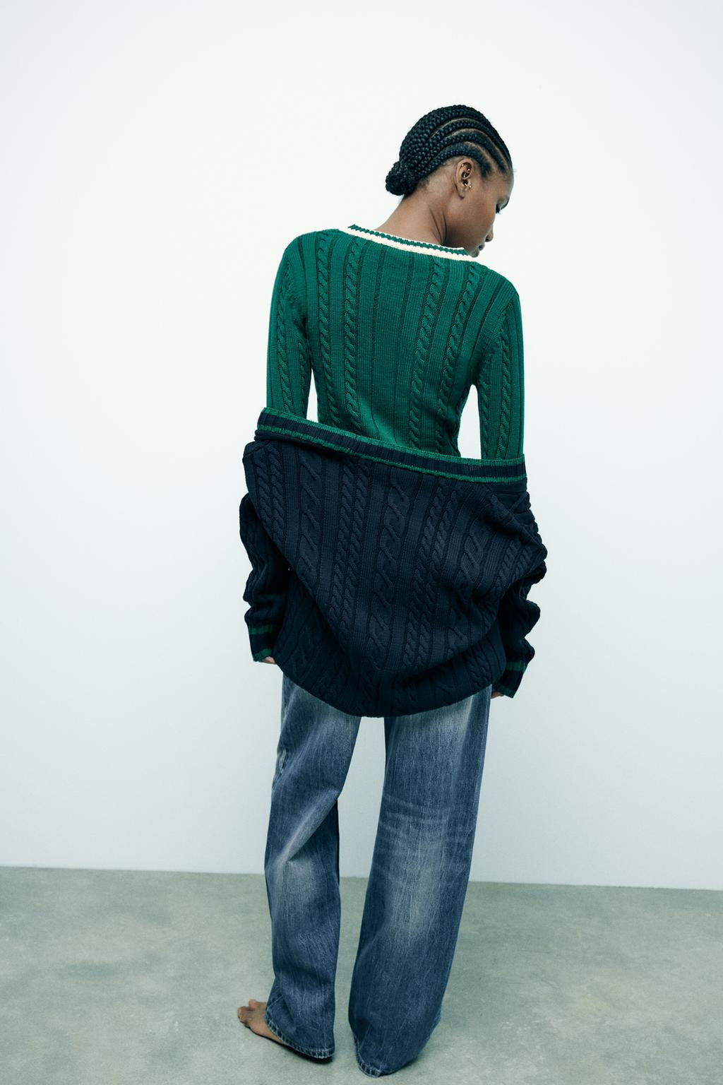 CABLE KNIT SWEATER - Zara фото 4