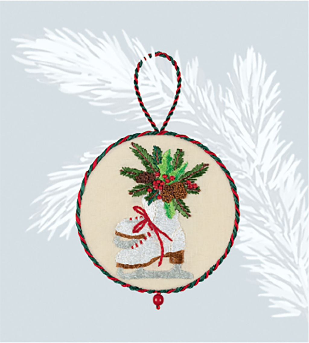 Набор для вышивания PANNA Живая картина JK-2270 Новогодняя игрушка. Коньки 8 х 8 см