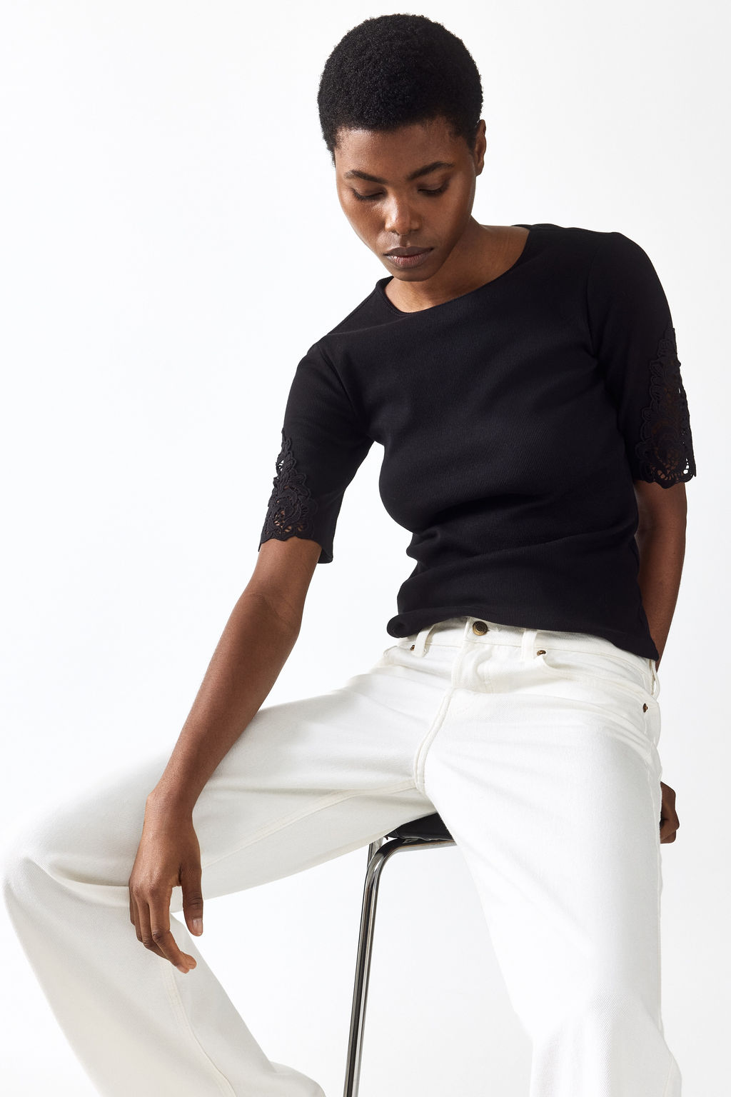 Top de canal? con inserciones de encaje - H&m фото 6