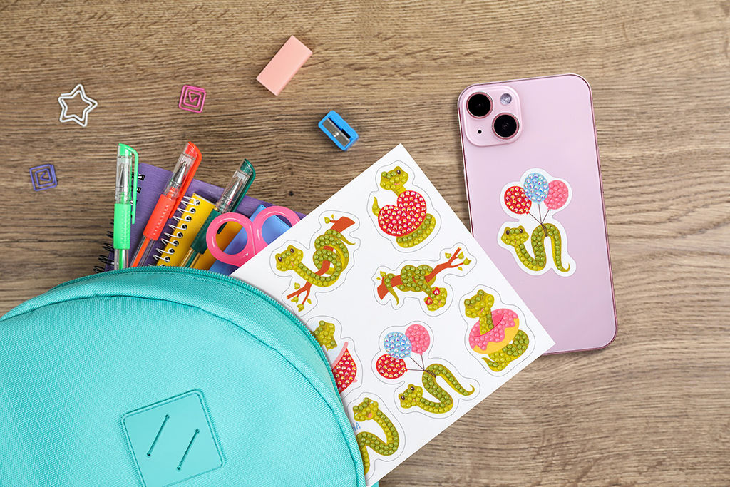 Кристальная (алмазная) мозаика ФРЕЯ ALVN-140 наклейки Змейки 19.5 х 14 см