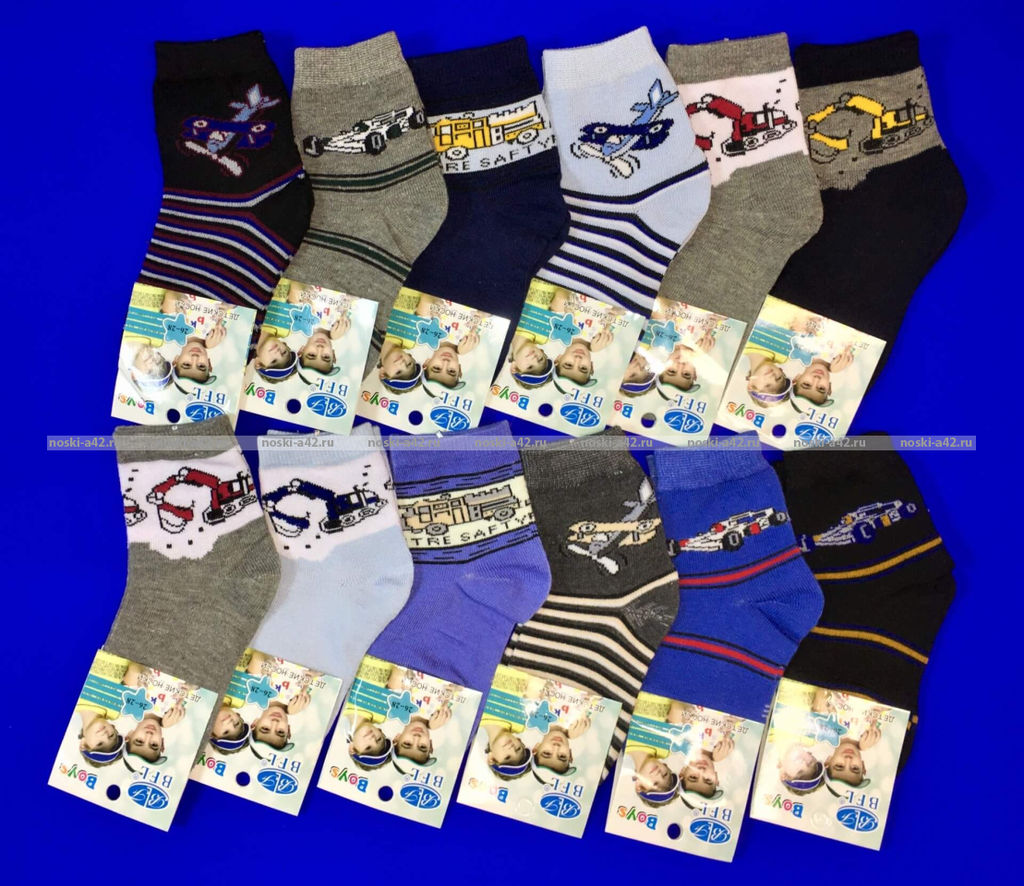 Цена за 12 пар. BFL носки детские "Машинки"