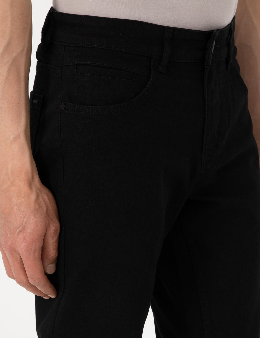 Siyah Straight Fit Jean Pantolon